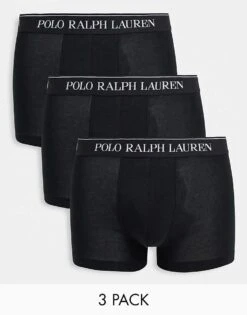 Polo Ralph Lauren 3 Pack Trunks In Black For Men
