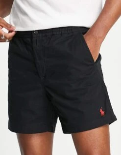 Polo Ralph Lauren Prepster Icon Logo Twill Shorts In Black For Men