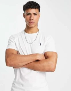 Polo Ralph Lauren Slim Fit T-shirt With Crew Neck In White For Men