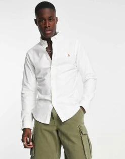 Polo Ralph Lauren Oxford Shirt In Slim Fit White For Men