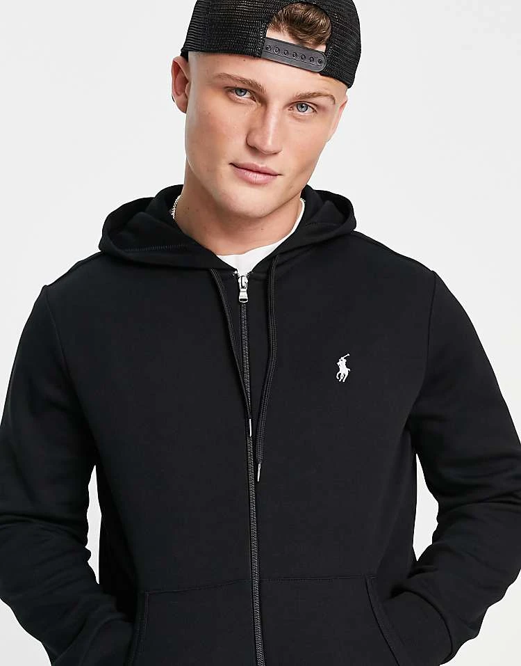 Polo Ralph Lauren Player Logo Full Zip Hoodie In Black For Men Polo Black - Image 5
