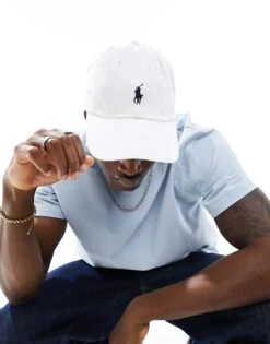 Polo Ralph Lauren Logo Baseball Cap In White For Men