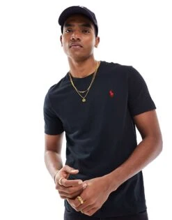 Polo Ralph Lauren Regular Fit T-shirt With Crew Neck In Black For Men