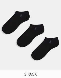 Polo Ralph Lauren 3 Pack Trainer Socks In Black For Men Multi