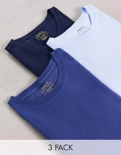 Polo Ralph Lauren Lounge 3 Pack T-shirts In Blue/navy For Men