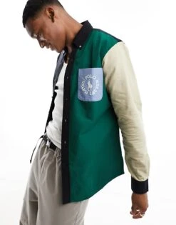 Polo Ralph Lauren X ASOS Exclusive Collab Shirt With Stripe Colour Block In Black For Men Multi