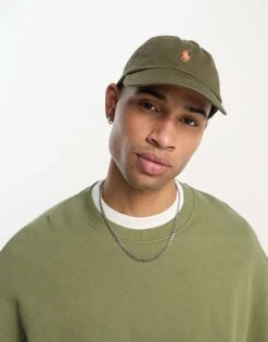 Polo Ralph Lauren Cap In Olive Green With Pony Logo For Men Defender Green