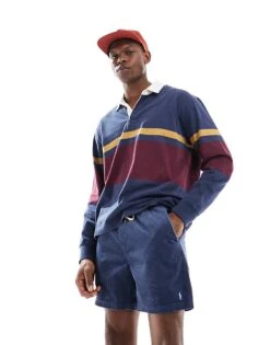 Polo Ralph Lauren Prepsters Icon Logo Cord Shorts In Navy For Men