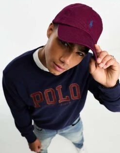 Polo Ralph Lauren Cap In Dark Red With Logo For Men Classic Wine