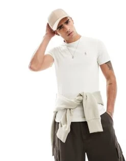 Polo Ralph Lauren Icon Logo T-shirt In Cream For Men