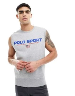 Polo Ralph Lauren Sport Capsule Knitted Vest In Grey For Men