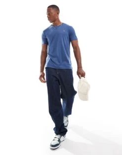 Polo Ralph Lauren Icon Logo Pima Cotton T-shirt In Mid Blue For Men