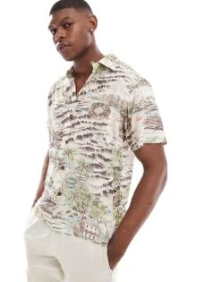 Polo Ralph Lauren Short Sleeve Havana Playa Print Rayon Shirt In Multi CO-ORD For Men