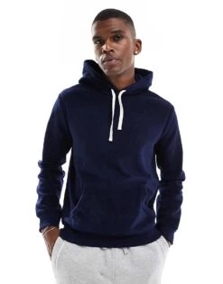 Polo Ralph Lauren Lounge Hoodie With Hem Logo In Navy For Men Cruise Navy