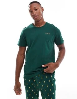 Polo Ralph Lauren Lounge T-shirt With Logo In Green For Men Vintage Pine