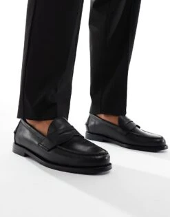 Polo Ralph Lauren Alston Penny Leather Loafer In Black For Men