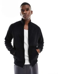 Polo Ralph Lauren Zip Up Lounge Sweat With Logo In Black For Men Polo Black