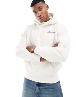 Polo Ralph Lauren Script Logo Heavyweight Fleece Hoodie In Cream For Men