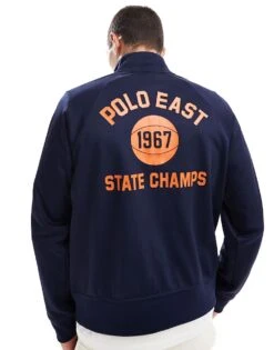 Polo Ralph Lauren Collegiate Back Logo Tricot Track Jacket In Navy For Men