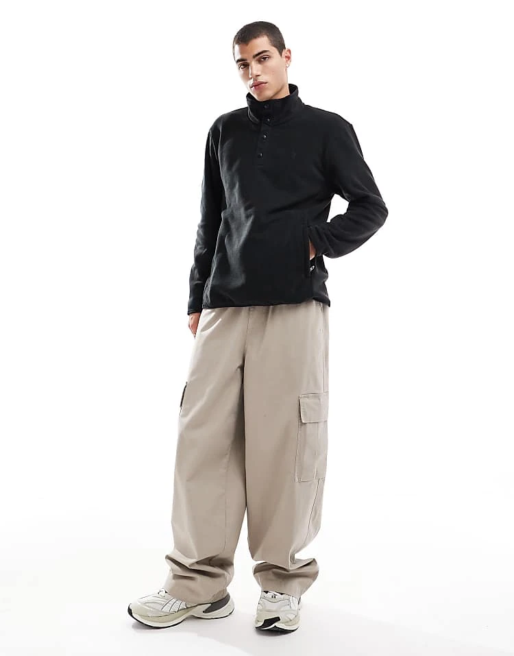 Polo Ralph Lauren Icon Logo Polar Fleece Half Zip Sweatshirt In Black For Men - Image 4