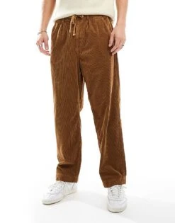 Polo Ralph Lauren Easy Pleated Straight Cord Trousers In Tan For Men