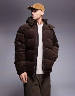 Polo Ralph Lauren Detatchable Hood Cord Down Puffer Jacket In Brown For Men