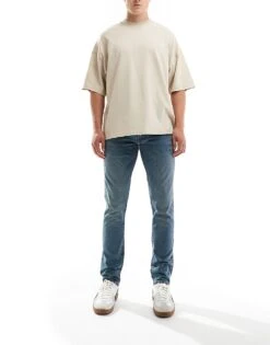 Polo Ralph Lauren Sullivan Slim Fit Icon Logo Back Pocket Jeans In Mid Wash For Men Mblue