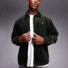 Polo Ralph Lauren Icon Logo Lined Cord Coach Jacket In Olive Green For Men Dgreen