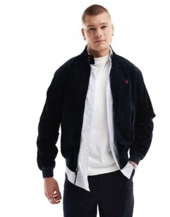 Polo Ralph Lauren Icon Logo Lined Cord Shirt Jacket In Navy For Men