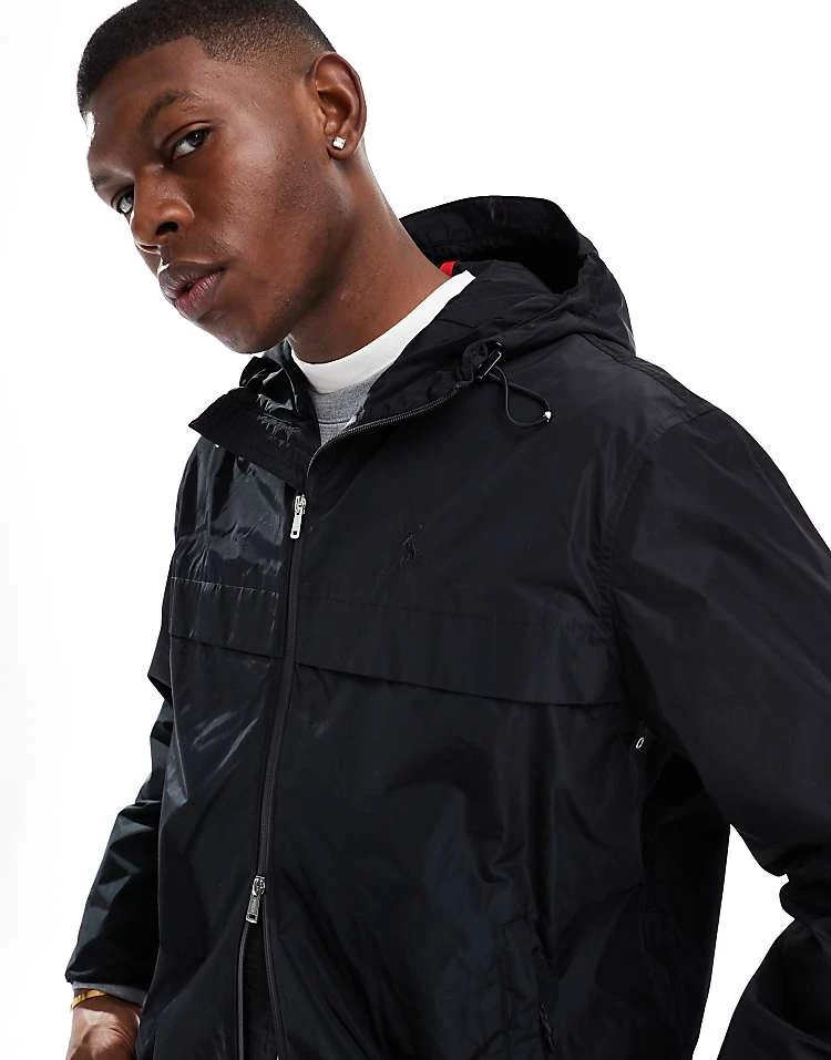 Polo Ralph Lauren Icon Logo Lined Hooded Windbreaker Jacket In Black For Men - Image 3