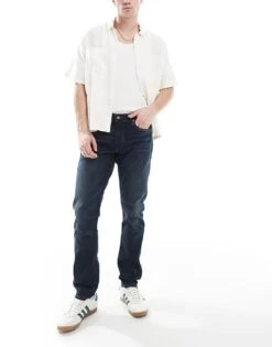 Polo Ralph Lauren Parkside Icon Logo Back Pocket Low Straight Fit Jeans In Dark Wash For Men