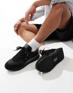 Polo Ralph Lauren Train '89 Trainer In Black & Grey With Pony Logo For Men