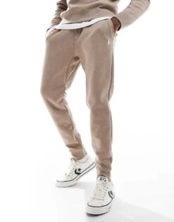 Polo Ralph Lauren Icon Logo Double Knit Joggers In Brown Marl CO-ORD For Men