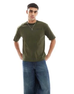 Polo Ralph Lauren Script Player Logo Heavyweight Relaxed Oversized T-shirt In Dark Green For Men