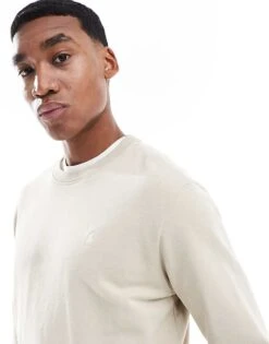 Polo Ralph Lauren Icon Logo Loopback Terry Sweatshirt In Stone For Men