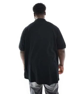Polo Ralph Lauren Big & Tall Icon Logo Pique Polo In Black For Men