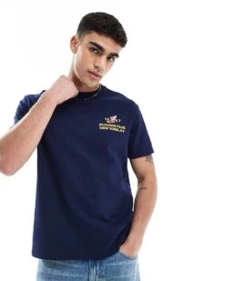 Polo Ralph Lauren Run Club P-wing Logo Print T-shirt Classic Oversized Fit In Navy For Men