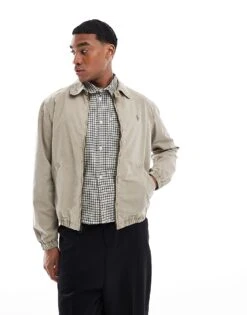 Polo Ralph Lauren Bayport Icon Logo Poplin Harrington In Olive Green For Men