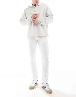 Polo Ralph Lauren Sullivan Icon Logo Slim Fit Jeans In White For Men