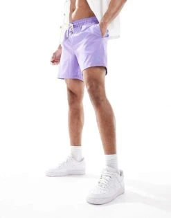 Polo Ralph Lauren Traveler Icon Logo Swim Shorts Classic Fit In Purple For Men