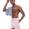 Polo Ralph Lauren Traveler Icon Logo Slim Fit Mid Swim Shorts In Pink For Men