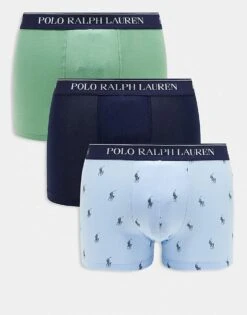 Polo Ralph Lauren 3 Pack Trunks In Multi For Men 3pk Navy/pstchio/o