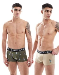 Polo Ralph Lauren 2 Pack Trunks In Multi For Men 2pk Clsc Khaki/arm