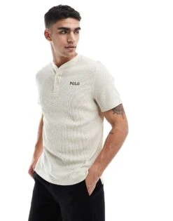 Polo Ralph Lauren Lounge T-shirt In Cream For Men Oatmeal Heather