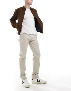 Polo Ralph Lauren Icon Logo Straight Fit Stretch Twill Chinos In Stone For Men Classic Stone