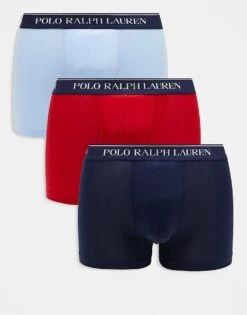 Polo Ralph Lauren 3 Pack Trunks In Multi For Men 3pk Navy/red/offic
