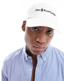 Polo Ralph Lauren Script Icon Logo Twill Baseball Cap In White For Men