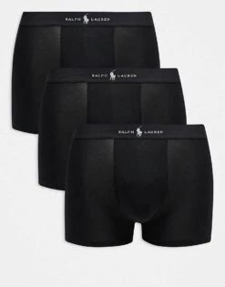 Polo Ralph Lauren 3 Pack Trunks In Black For Men 3pk Black/black/bl