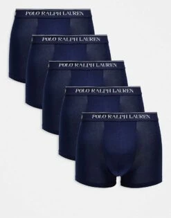 Polo Ralph Lauren 5 Pack Trunks In Navy For Men 5pk Cruise Navy