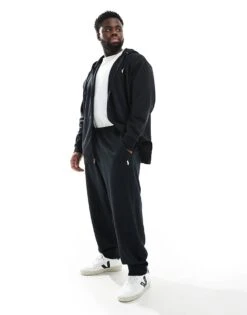 Polo Ralph Lauren Big & Tall Icon Logo Double Knit Joggers In Black For Men